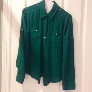 size 2 silk blouse White House Black Market